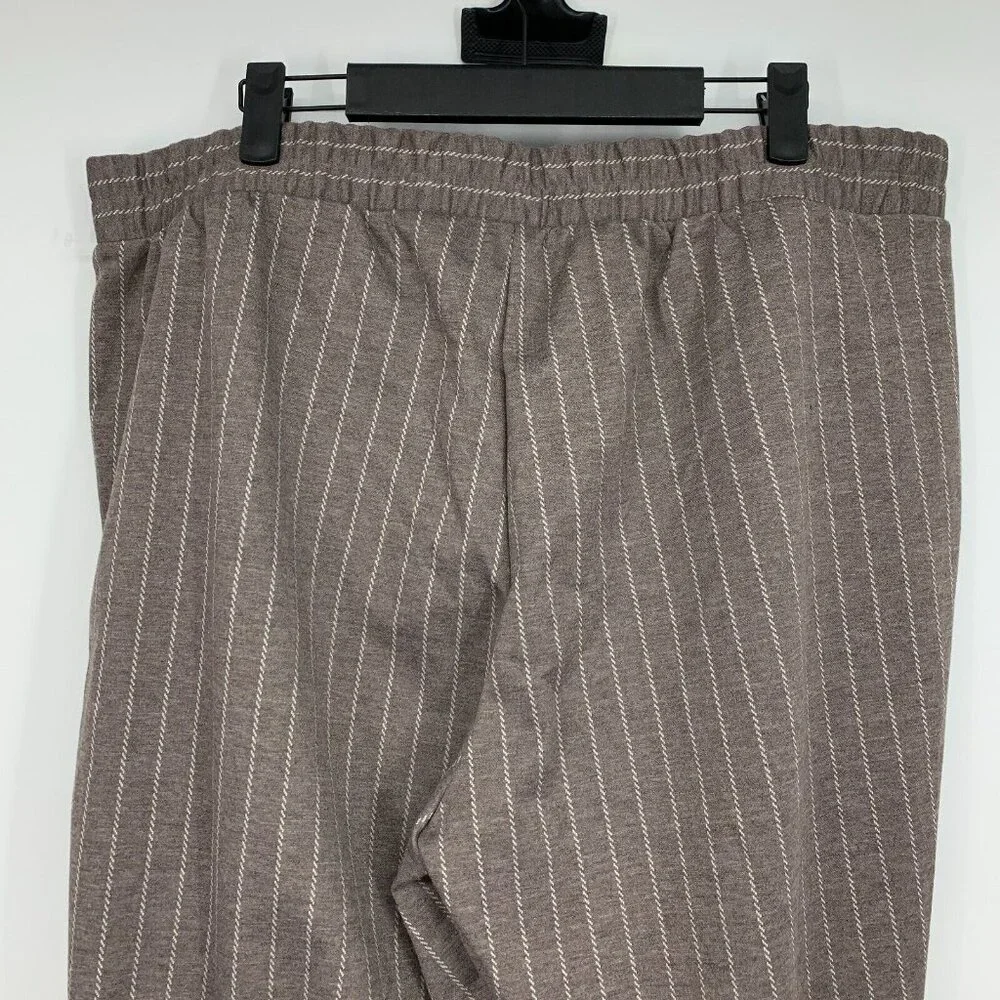 A New Day Pants Stripe Pull On High Rise Crop Straight Taper Ankle_8